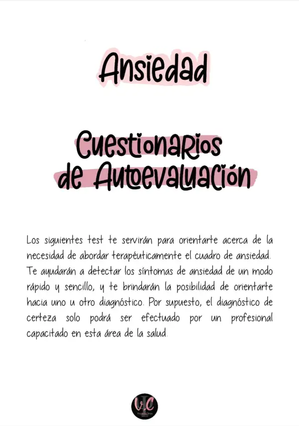 Ansiedad. Cuestionarios de Autoevaluación